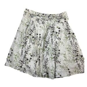 DIZZY LIZZY Womens Skirt Floral‎ lined White/Black/green - SIZE M